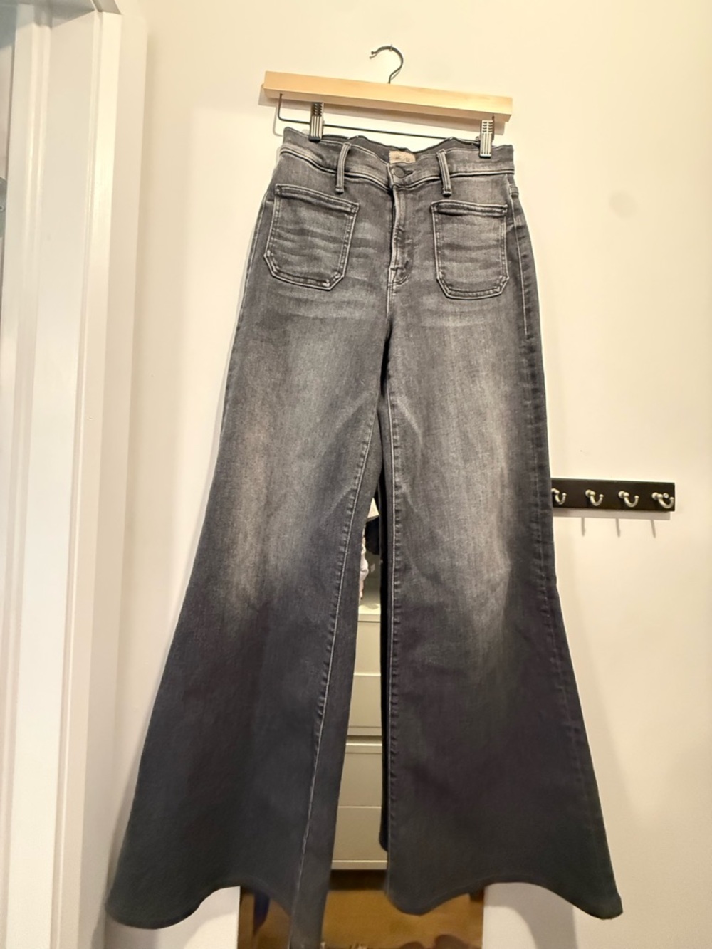 Mother denim, wide leg roller jean